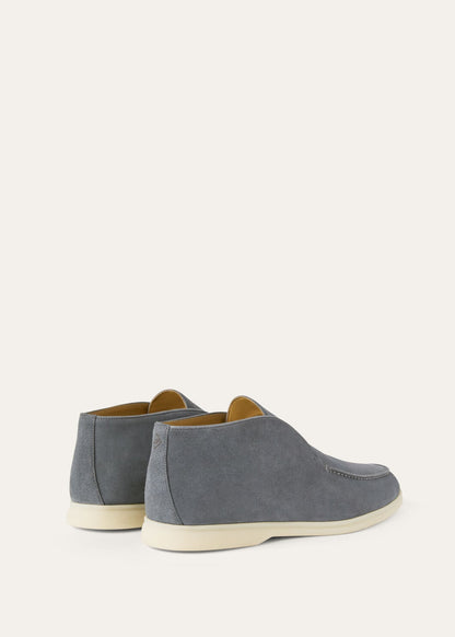 Open Walk Boots in Ice Blue Suede