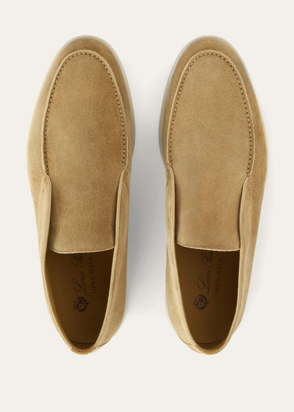 Open Walk Boots in Beige Suede