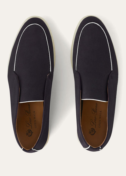 Open Walk Boots in Navy Blue Suede
