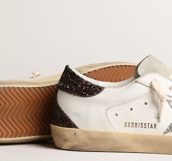 Super-Star with a silver star and brown glitter reinforcement