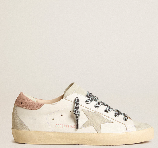 Super-Star with a suede star and pink reinforcement with lizard print 36