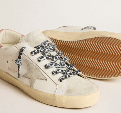 Super-Star with a suede star and pink reinforcement with lizard print 36
