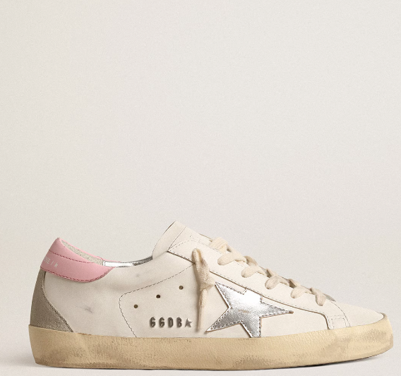 Super-Star Women with a silver leather star and pink reinforcement