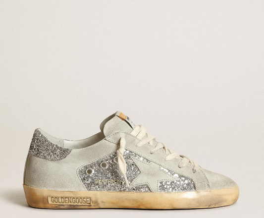 Super-Star Women in silver glitter with a star and glace inserts