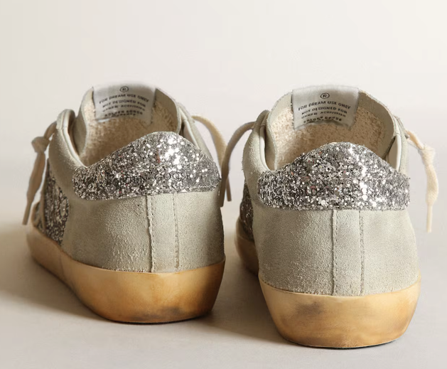 Super-Star Women in silver glitter with a star and glace inserts