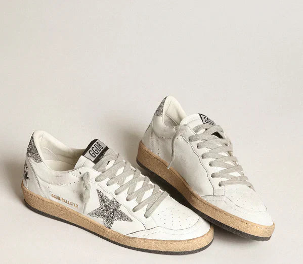 Ball Star Women in nappa with a white star and glitter heel tab