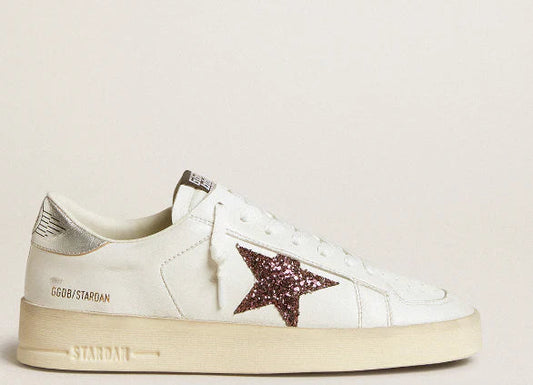 Stardan in nappa leather with a glitter star and laminated leather heel tab